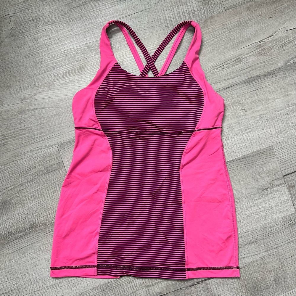 LULULEMON Energy Tank Hyper Stripe Raspberry Glo Light Raspberry Glo Light Plum - Picture 6 of 12